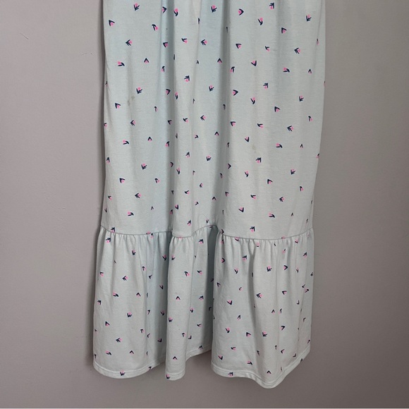 Cat & Jack Girls Size L (10/12) Blue w/Pink Rose Patterned Maxi Dress EUC - Picture 4 of 6